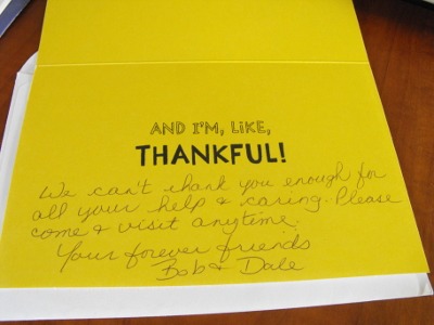 bob and dale thank you card